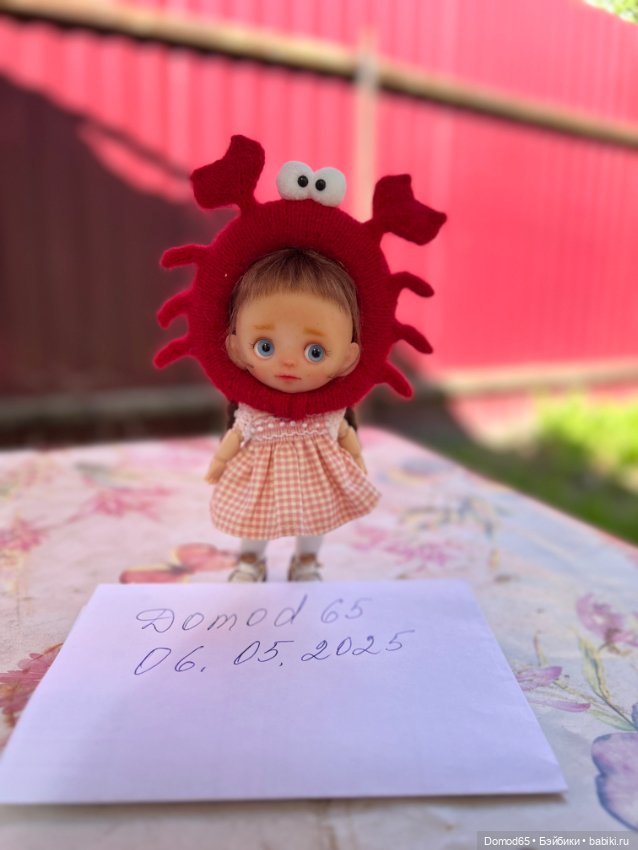Ободок краб для куклы об11 или для куклы с объемом головы 14 см (фото 4)