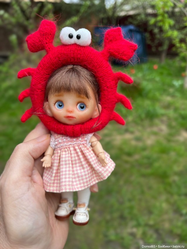 Ободок краб для куклы об11 или для куклы с объемом головы 14 см (фото 2)