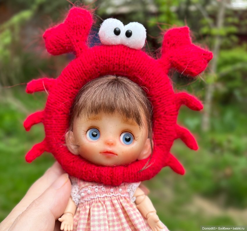 Ободок краб для куклы об11 или для куклы с объемом головы 14 см (фото 3)