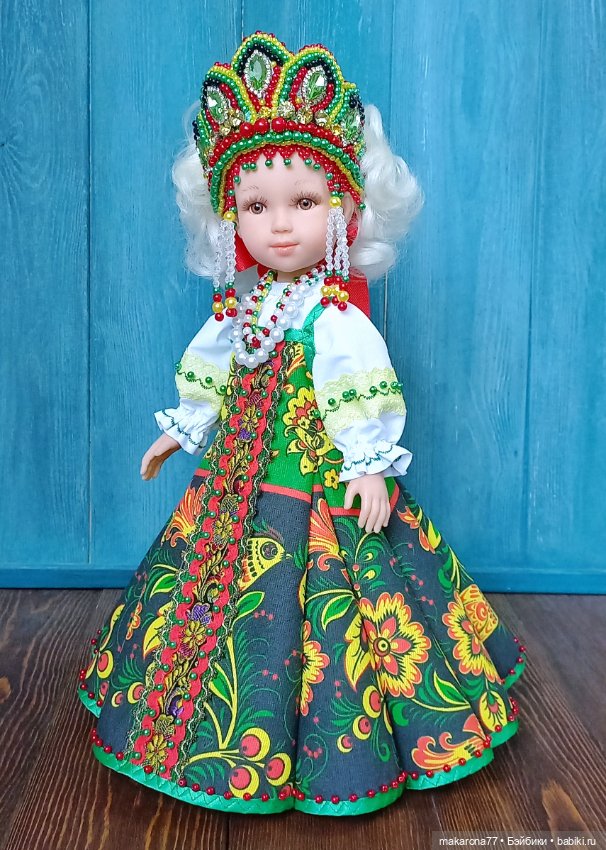 Русский костюм для кукол Паола Рейна 32 см (фото 4)