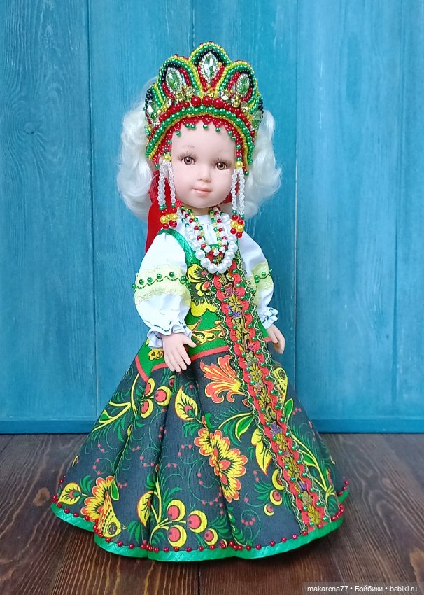 Русский костюм для кукол Паола Рейна 32 см (фото 5)