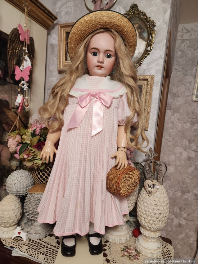 Детская винтажная школьная соломенная шляпка (фото 10)