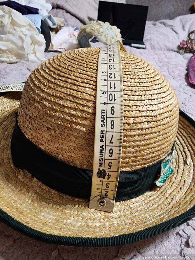 Детская винтажная школьная соломенная шляпка (фото 6)