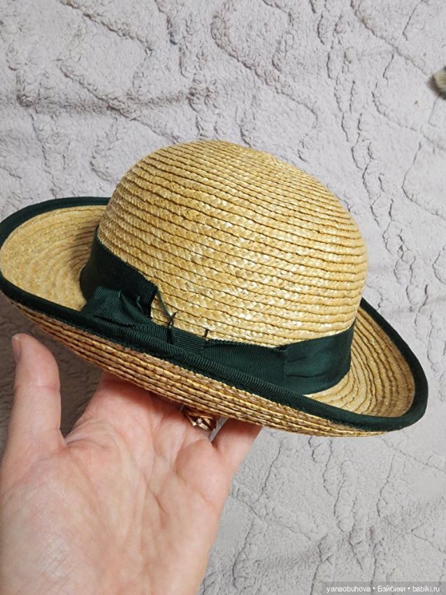 Детская винтажная школьная соломенная шляпка (фото 2)