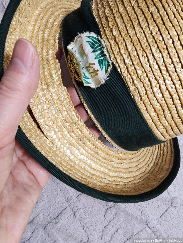 Детская винтажная школьная соломенная шляпка (фото 3)