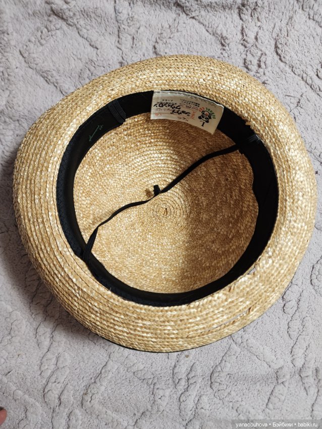 Детская винтажная школьная соломенная шляпка (фото 4)
