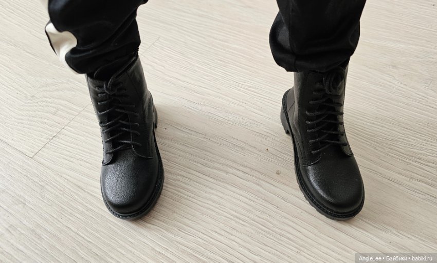 Берцы ботинки черные для кукол BJD SD 1/3 70+ (фото 3)