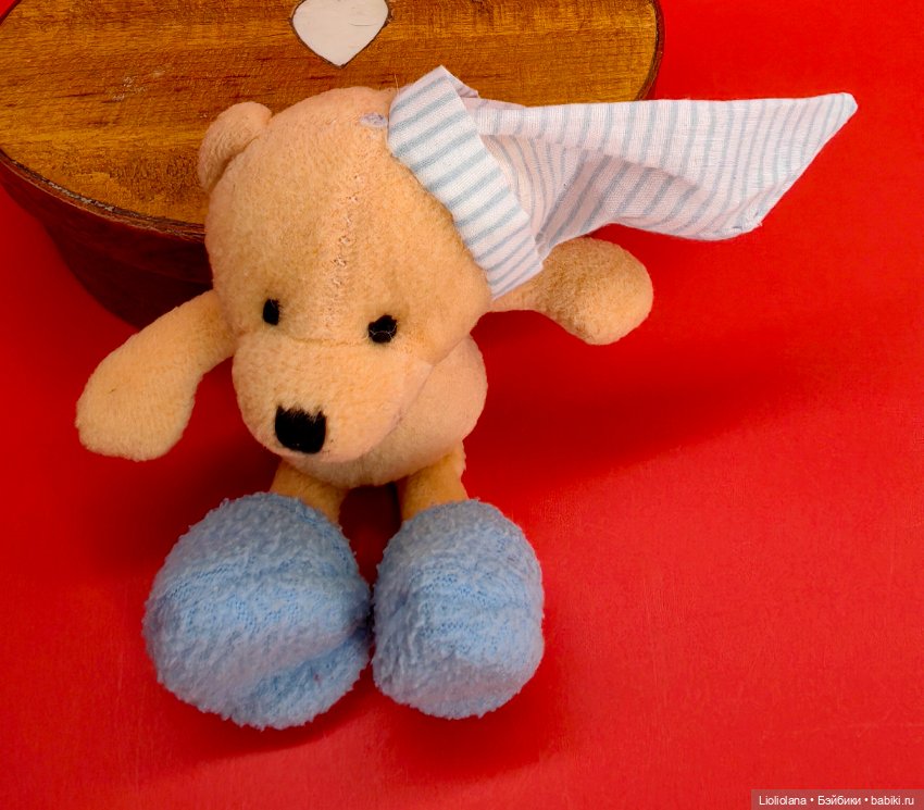 Винтажный мишка-болтушка. Игрушка для куклы (фото 2)