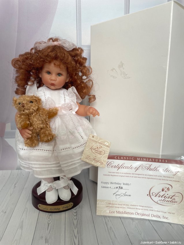 Малышка от Lee Middleton Happy Birthday Teddy mini doll (фото 4)