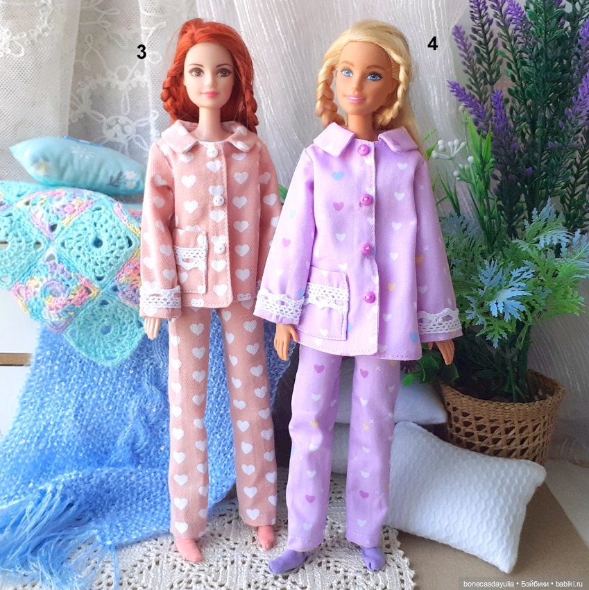 Пижамы для Барби Barbie Курточка Брюки Классический стиль