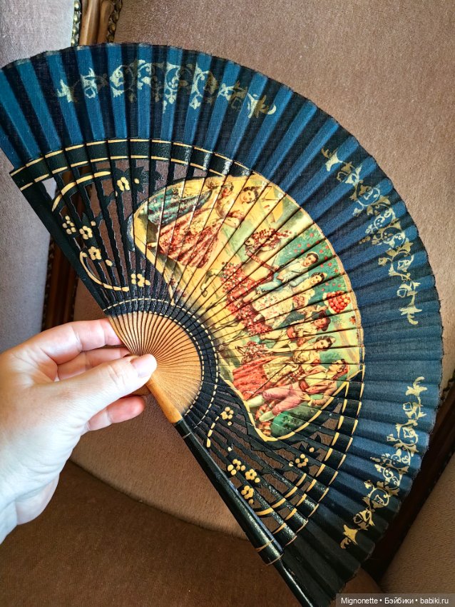 Старинный веер, Европа — Другое для антикварных кукол (фото 5)