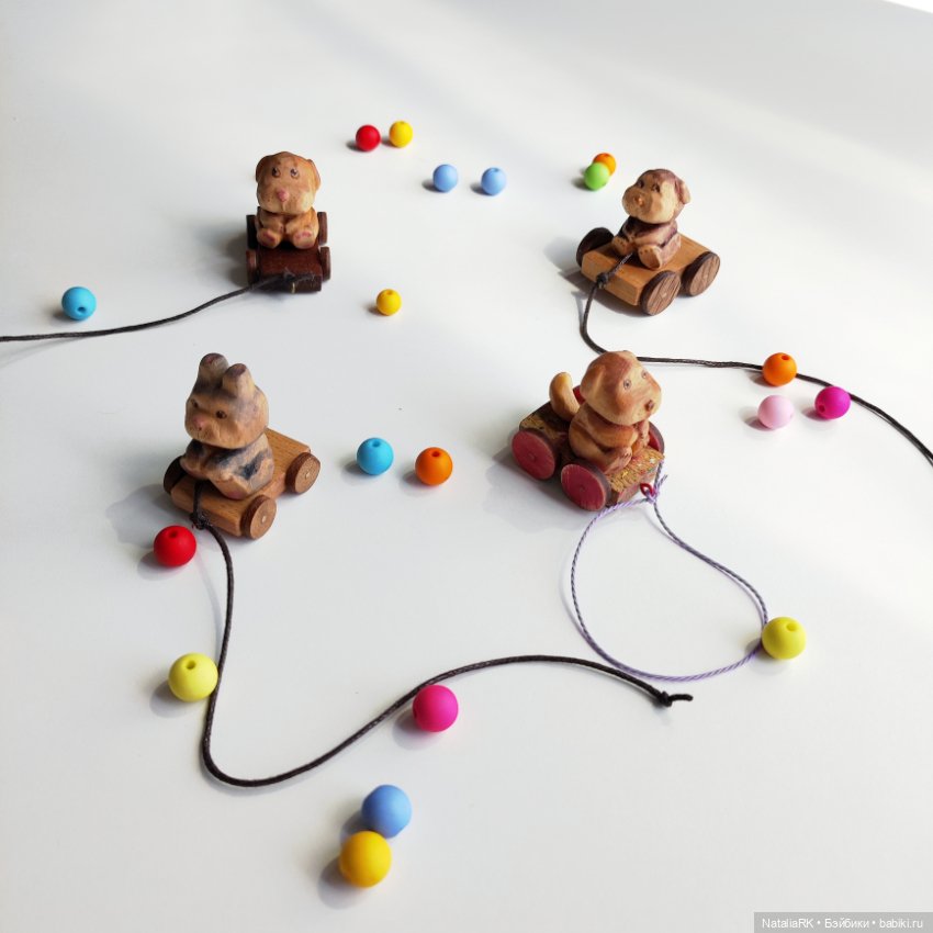 Каталочки со зверушками — Авторские игрушки (фото 6)