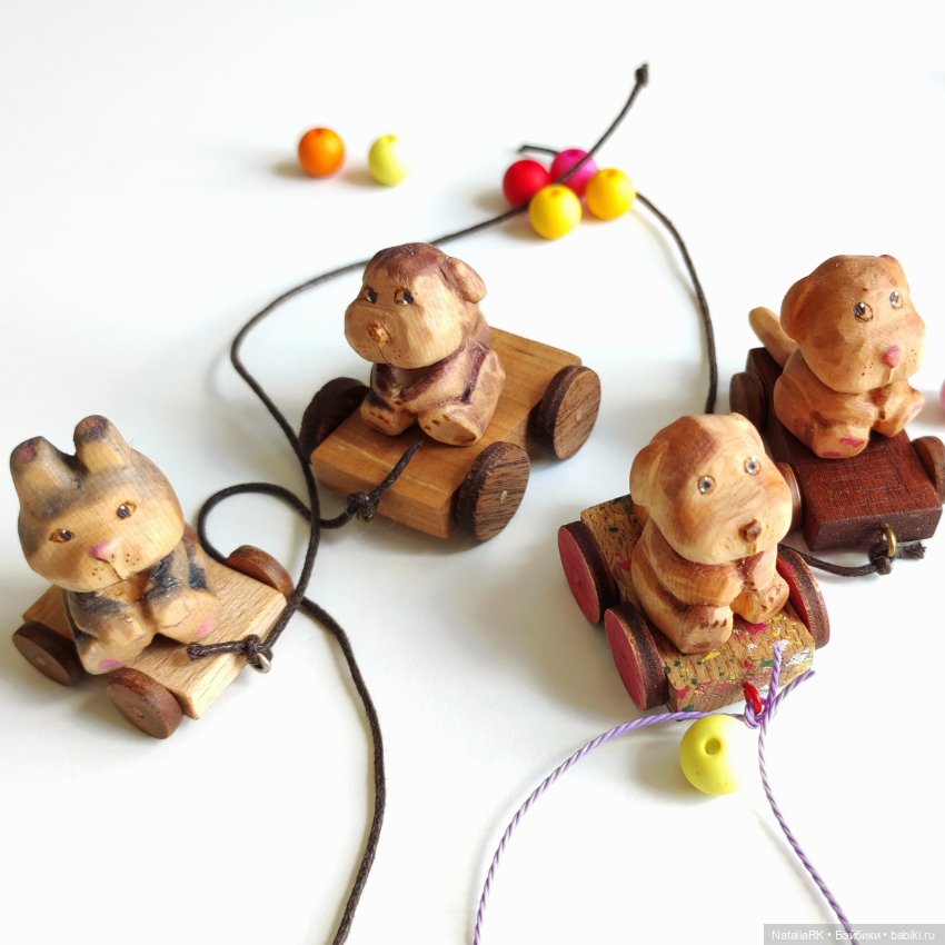 Каталочки со зверушками — Авторские игрушки (фото 4)