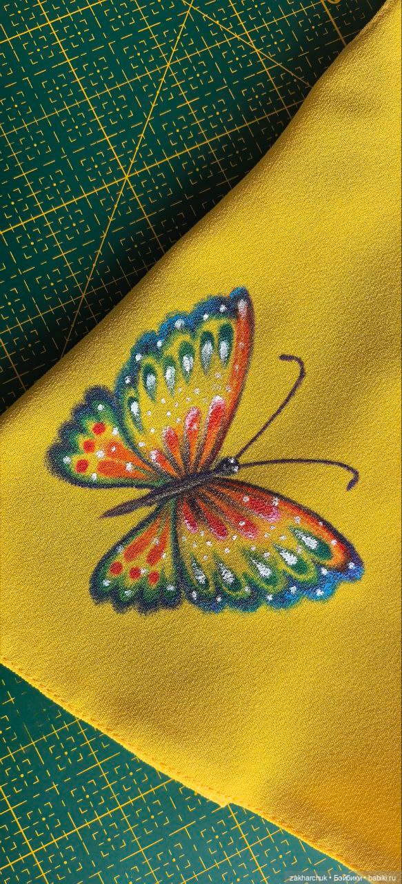 Платье желтое Бабочка для кукол готц или других 45-55 см. Роспись акрилом (фото 3)