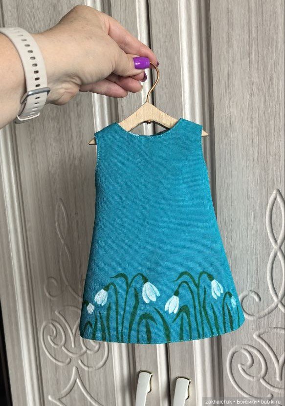 Платье Подснежники для готц и кукол 45-55 см