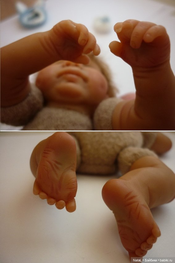 Малыш с ямочками на щечках ООАК из полимерной пластики (фото 8)