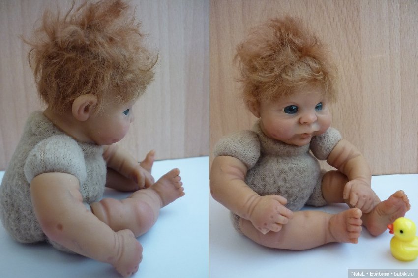 Малыш с ямочками на щечках ООАК из полимерной пластики (фото 2)