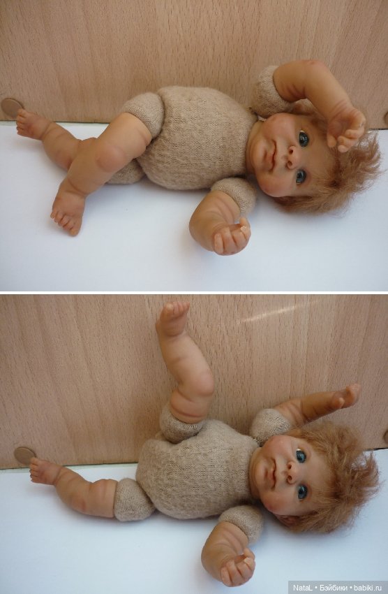 Малыш с ямочками на щечках ООАК из полимерной пластики (фото 3)