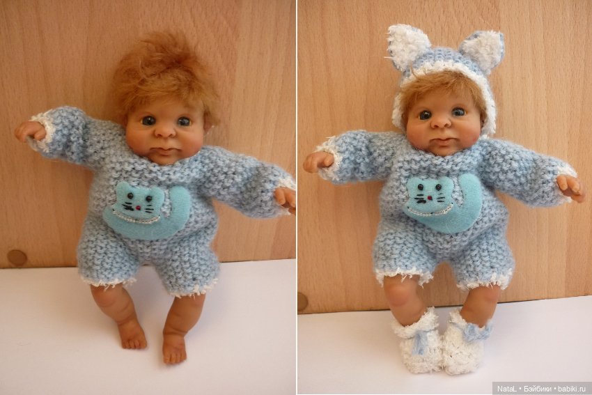 Малыш с ямочками на щечках ООАК из полимерной пластики (фото 4)