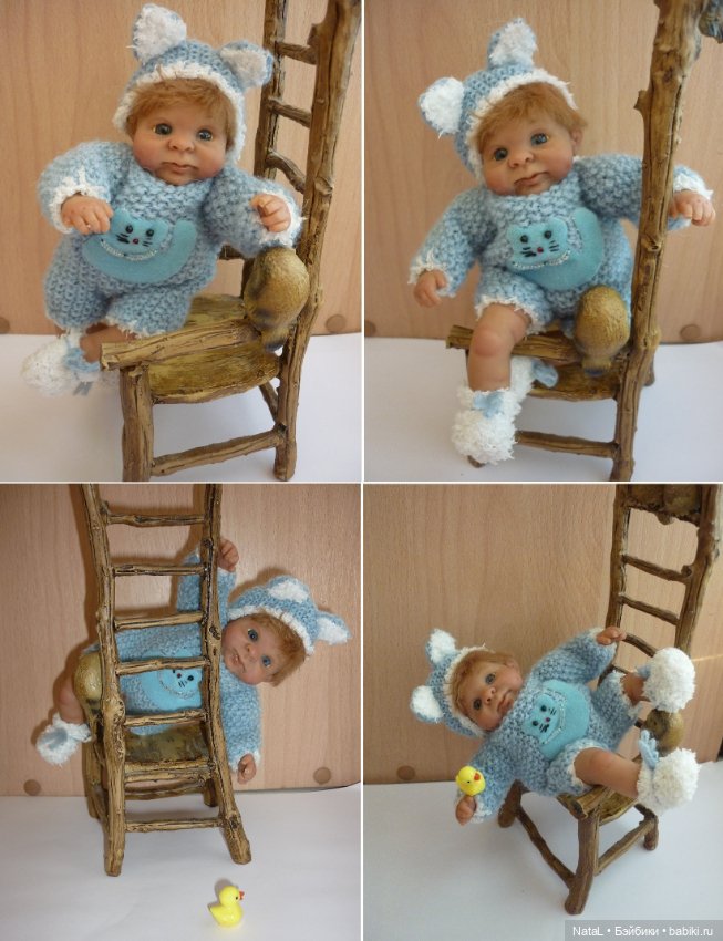 Малыш с ямочками на щечках ООАК из полимерной пластики (фото 6)