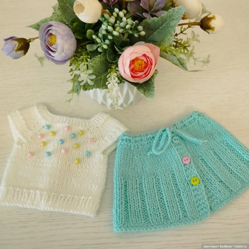 Вязаные комплекты для кукол Gotz, Vestida de Azul, Mariquita Perez (фото 3)