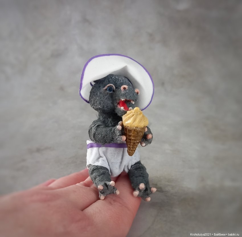 Бегемотик на пляже — Авторские игрушки (фото 3)