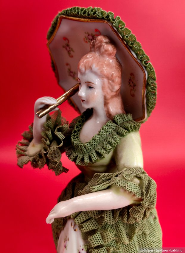 Фарфоровая статуэтка Дама С Зонтом Япония (фото 5)