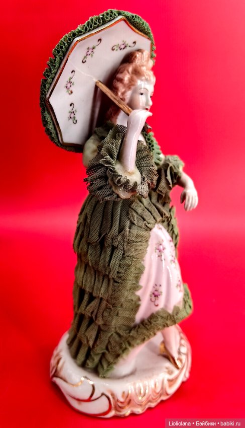 Фарфоровая статуэтка Дама С Зонтом Япония (фото 4)