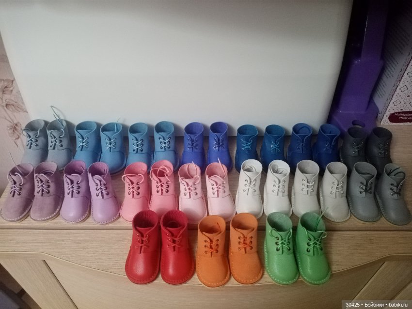 Ботинки из натуральной кожи для кукол Готц 36 см