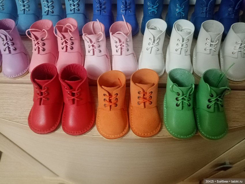 Ботинки из натуральной кожи для кукол Готц 36 см (фото 4)