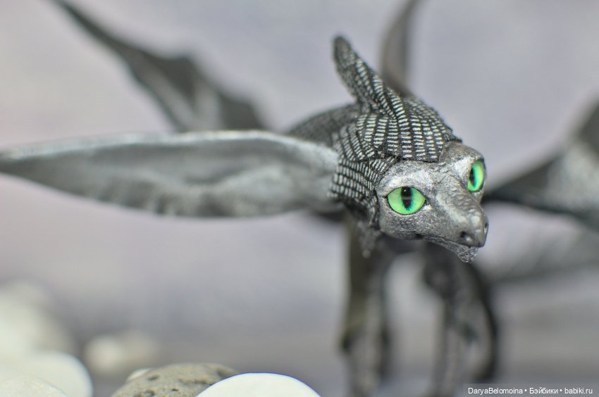 Дракон серебристо-черный — Авторские игрушки (фото 7)