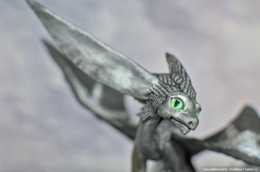 Дракон серебристо-черный — Авторские игрушки (фото 6)