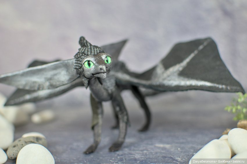 Дракон серебристо-черный — Авторские игрушки (фото 10)