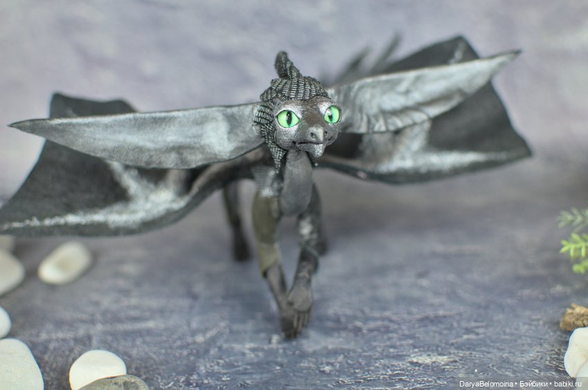 Дракон серебристо-черный — Авторские игрушки