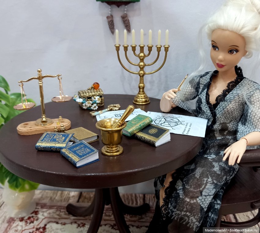 Весы ретро с гирьками — Миниатюра для кукол (фото 5)