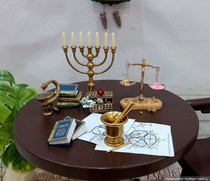 Весы ретро с гирьками — Миниатюра для кукол (фото 10)