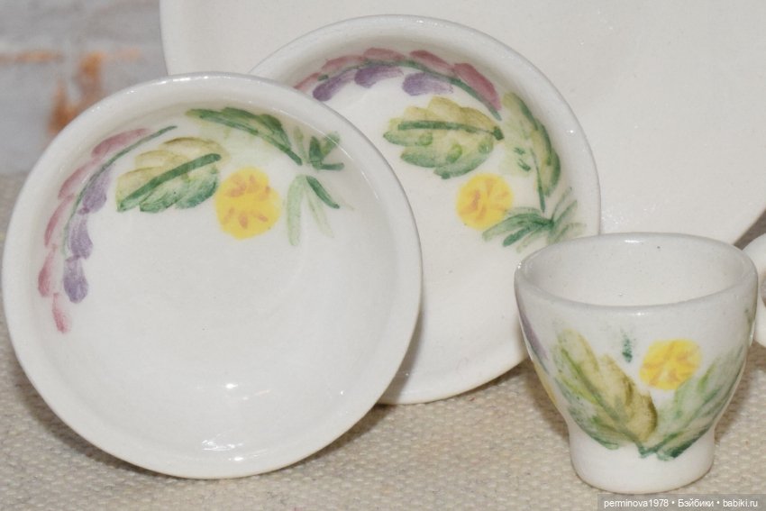 Чайный сервиз 1 к 6 в стиле семикаракорской росписи (фото 5)