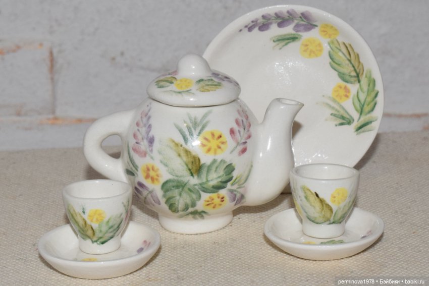 Чайный сервиз 1 к 6 в стиле семикаракорской росписи (фото 6)