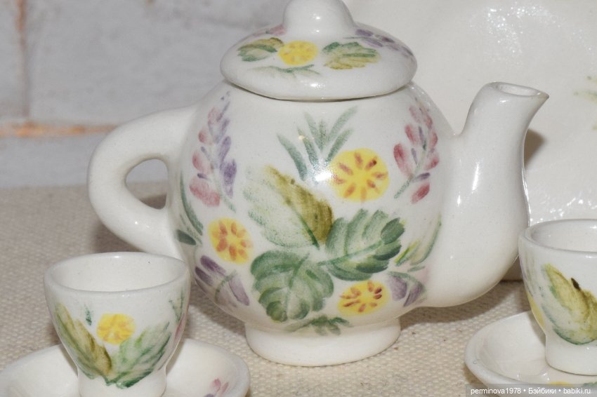Чайный сервиз 1 к 6 в стиле семикаракорской росписи (фото 3)
