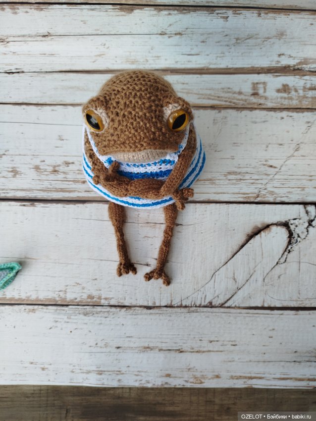 Жабка Пиппа в тельняшке — Авторские игрушки (фото 5)