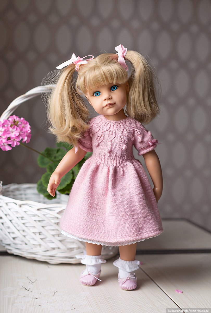 МК по вязанию 2-х платьев для больших Готц - "Вересковый мёд" (фото 6)