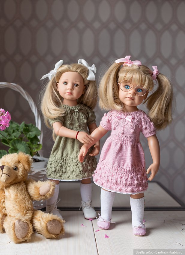 МК по вязанию 2-х платьев для больших Готц - "Вересковый мёд" (фото 7)