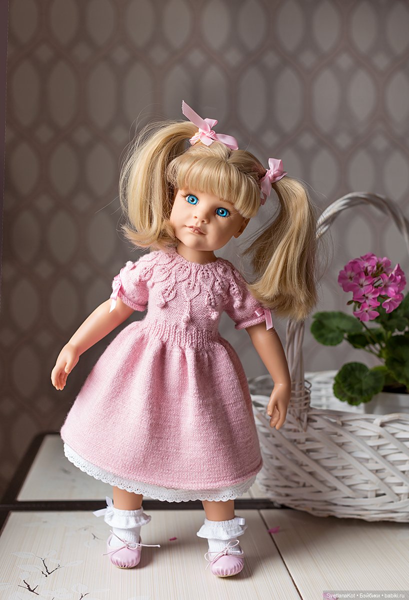 МК по вязанию 2-х платьев для больших Готц - "Вересковый мёд" (фото 4)