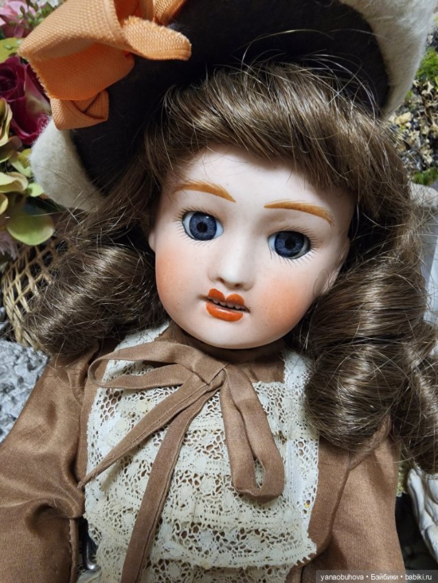 Редкая французская антикварная куколка Жуль Верлингтон, 35 см