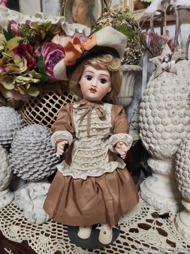 Редкая французская антикварная куколка Жуль Верлингтон, 35 см (фото 3)