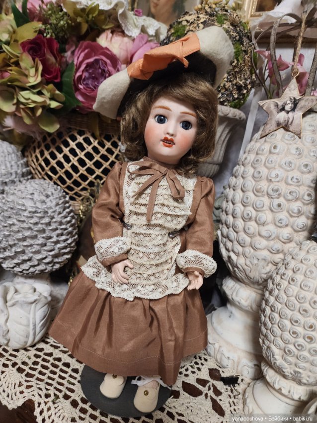 Редкая французская антикварная куколка Жуль Верлингтон, 35 см