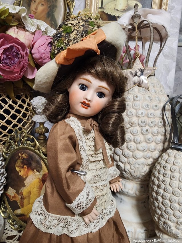 Редкая французская антикварная куколка Жуль Верлингтон, 35 см