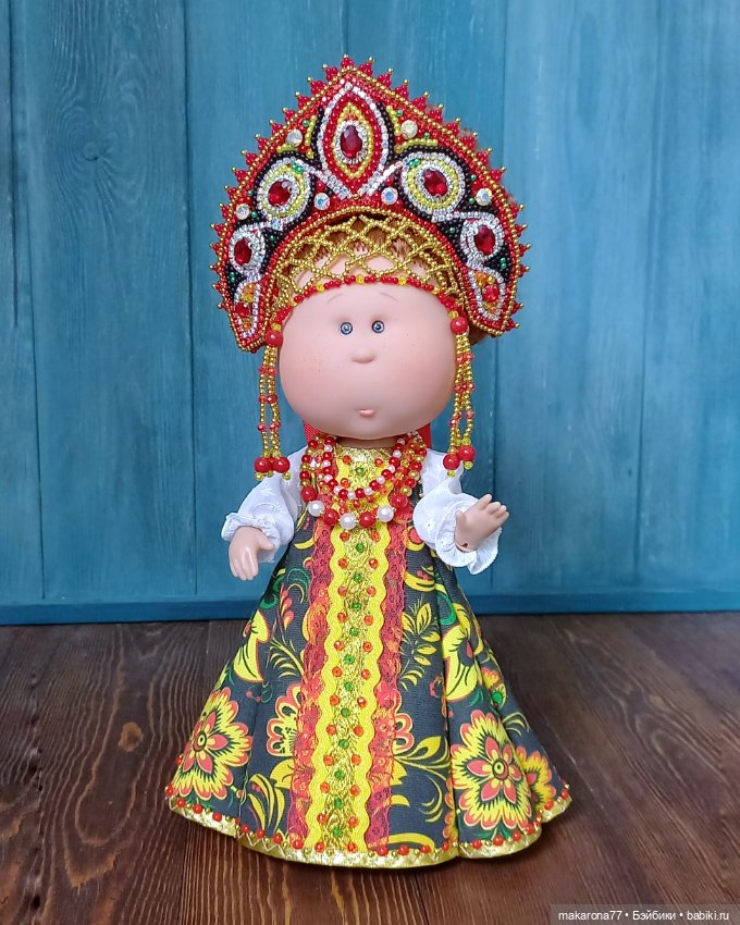 Наряд в русском стиле с кокошником для кукол Мия 30 см, Нинес Д'Онил