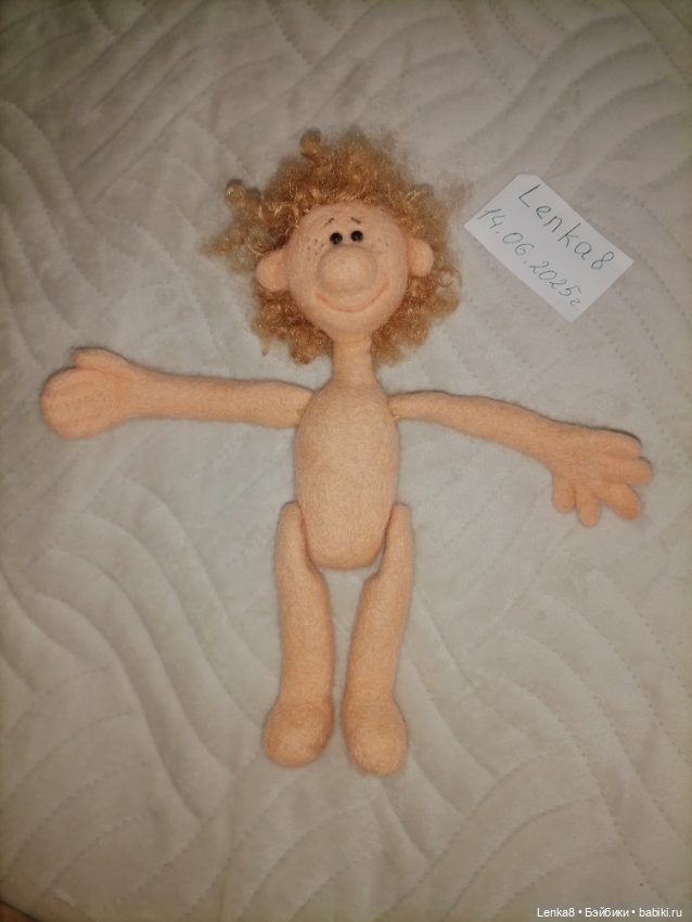 Валяная кукла кудрявый Ванька (фото 4)