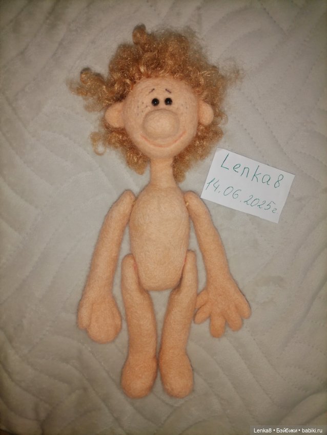 Валяная кукла кудрявый Ванька (фото 6)
